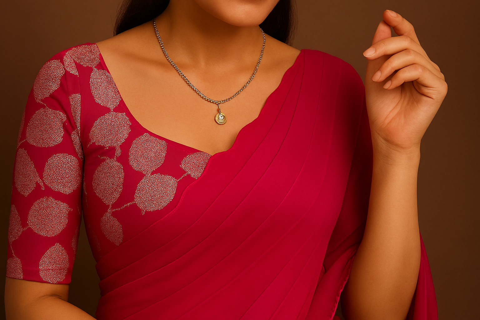 Elegant Georgette Saree with Embellished Blouse Piece