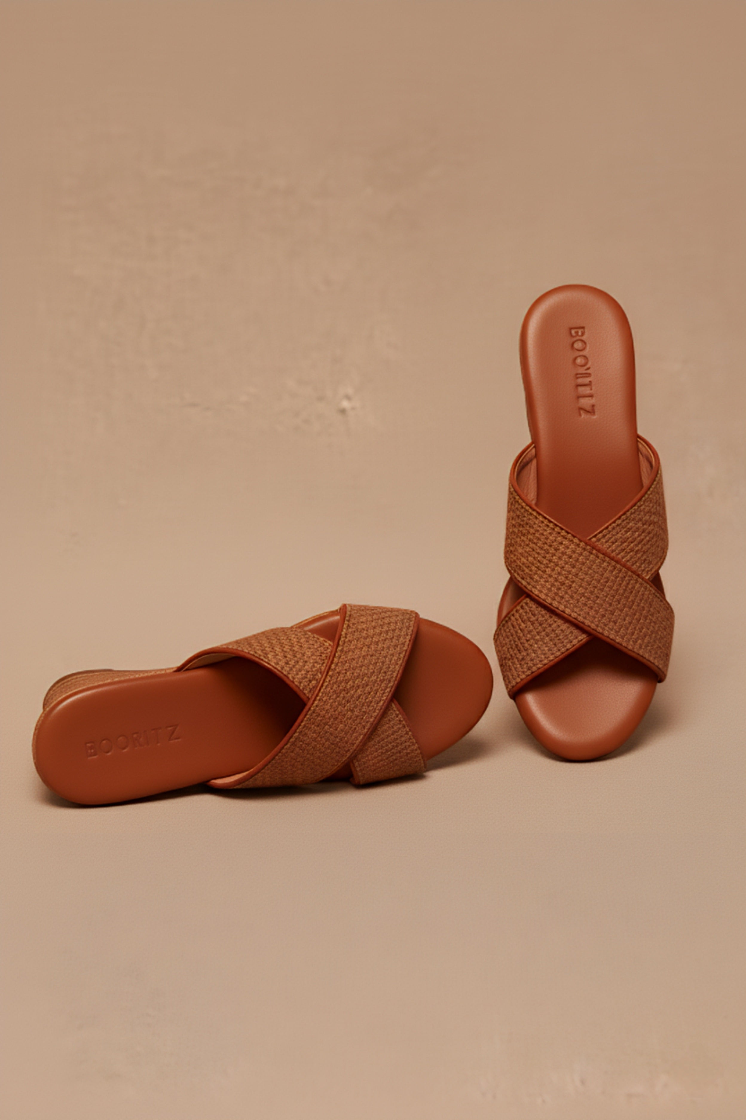 Modesta Tan Open-Back Comfort Wedges