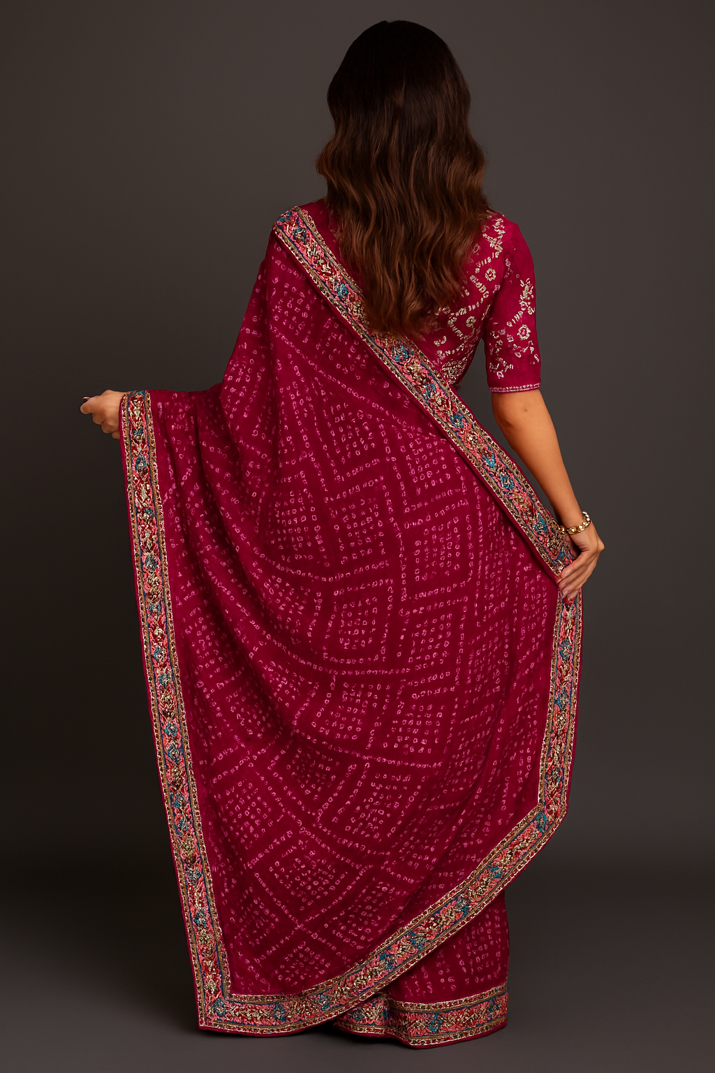 Bandhani Pure Georgette saree