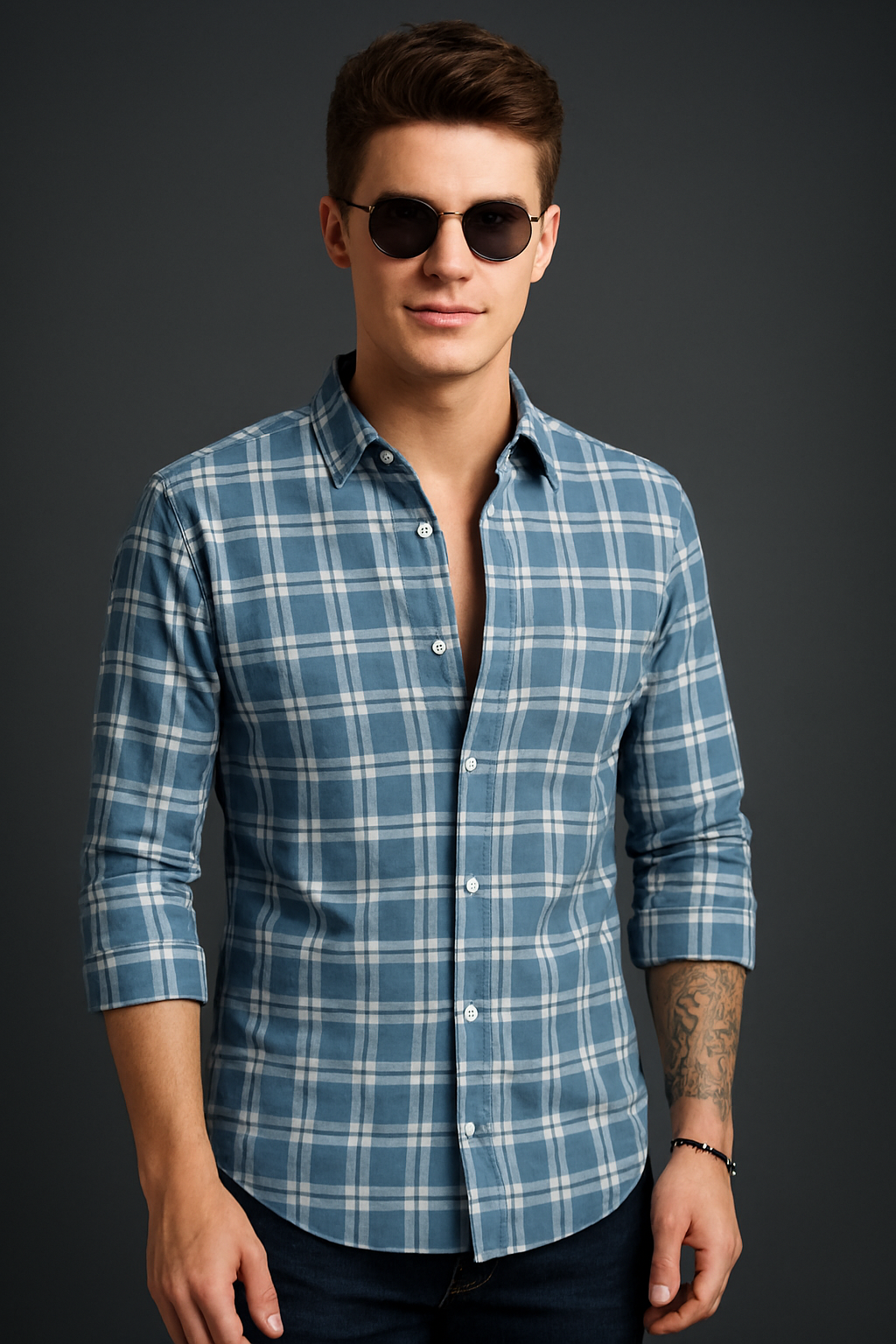 X Touch Premium Checked Shirt for Men