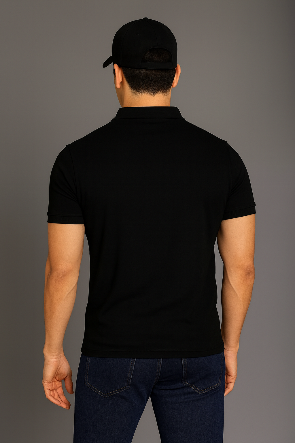 Men’s Classic Black Cotton Polo T-Shirt