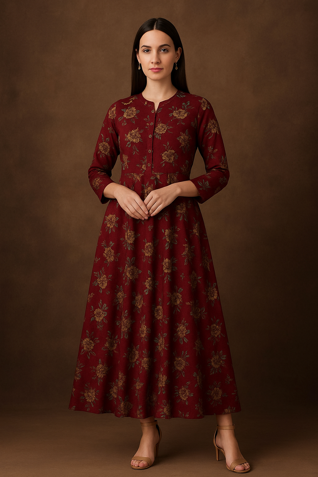 Graceful Bloom Maxi Dress – Soft Rayon Fabric