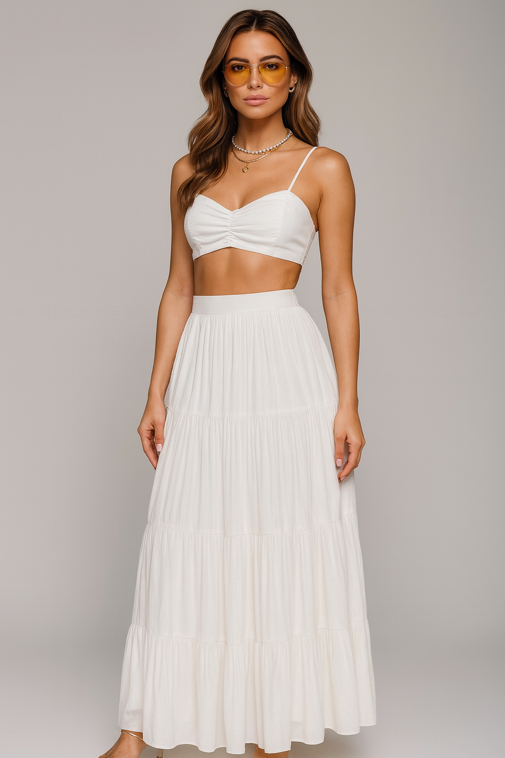 Elegant Western White Rayon Skirt for Women