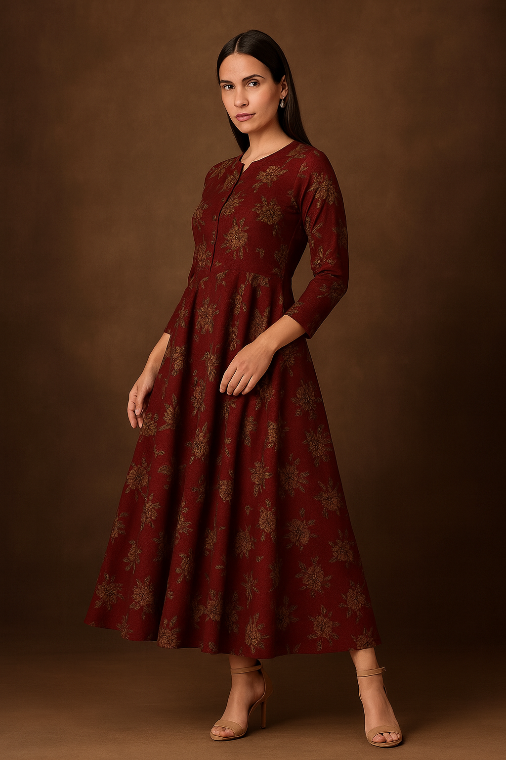 Graceful Bloom Maxi Dress – Soft Rayon Fabric