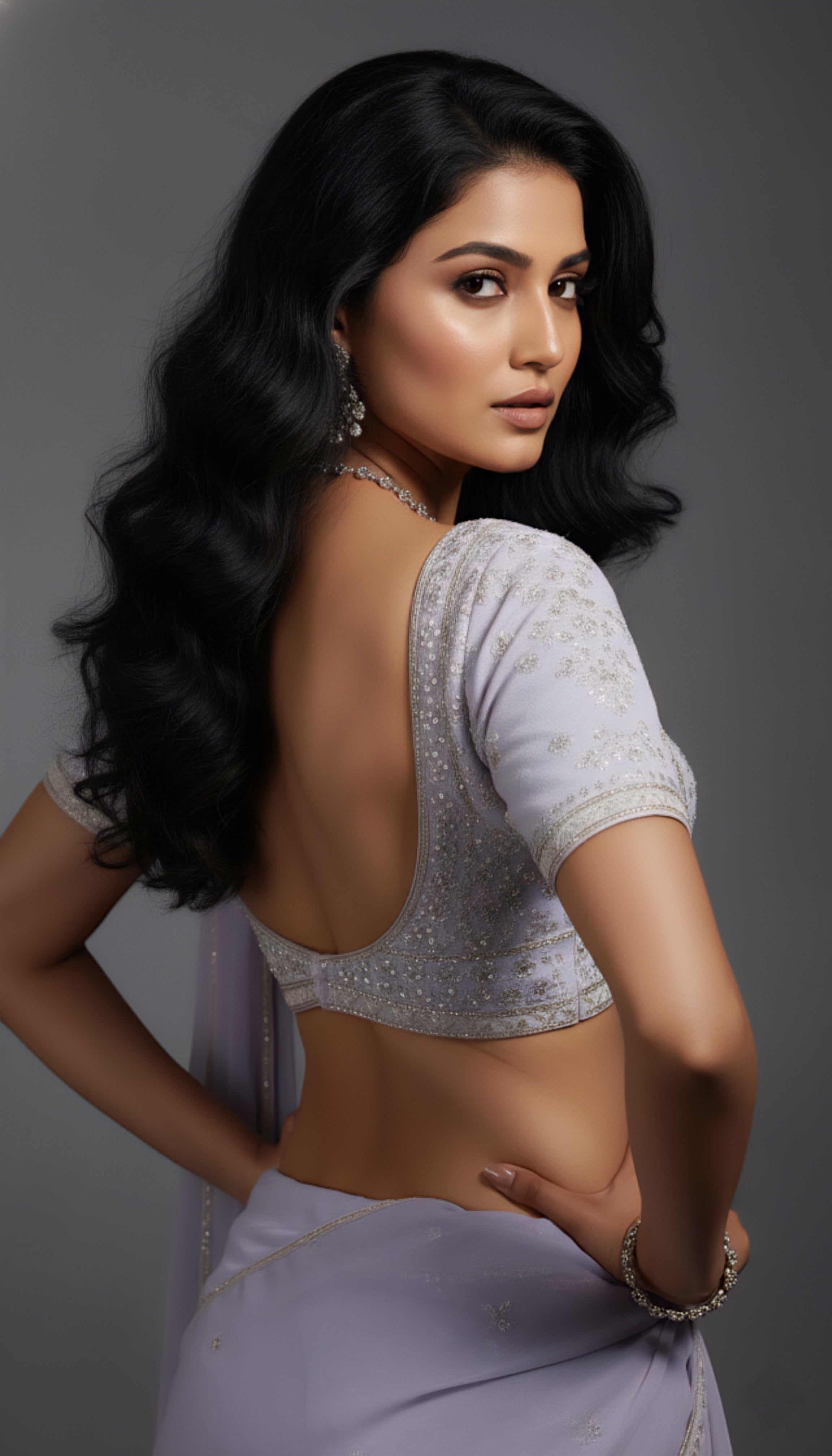 Graceful Sky Blue Tissue Saree with Handcrafted Sequin Detailing