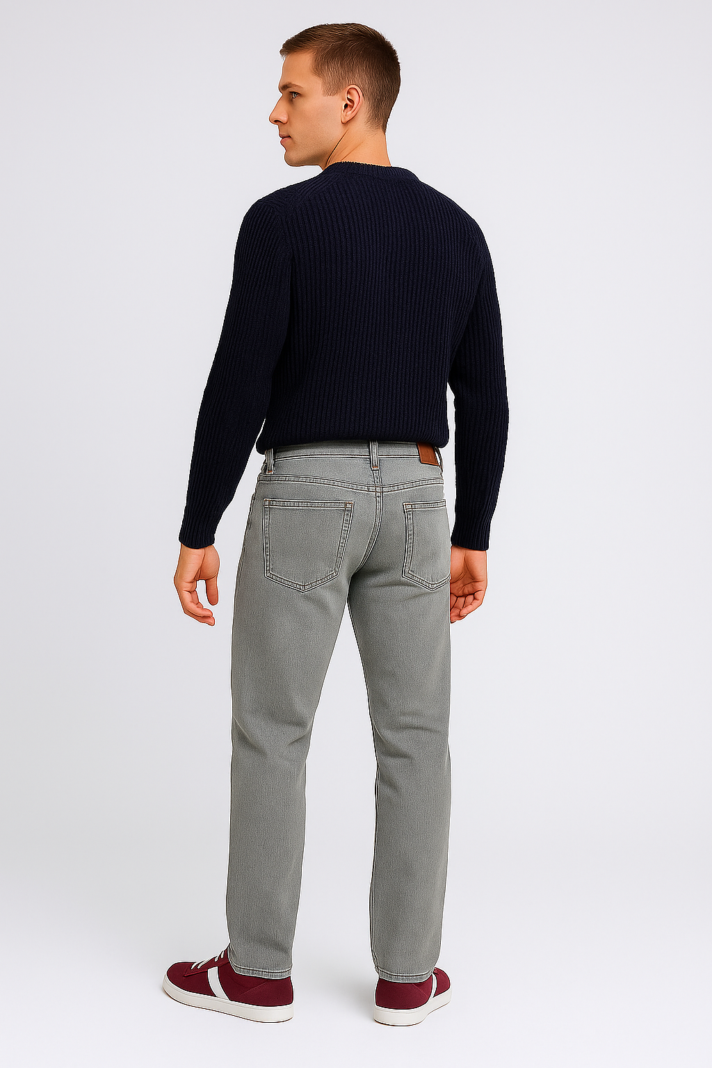 Everyday Baggy Fit Jeans with Clean Stitch Detailing