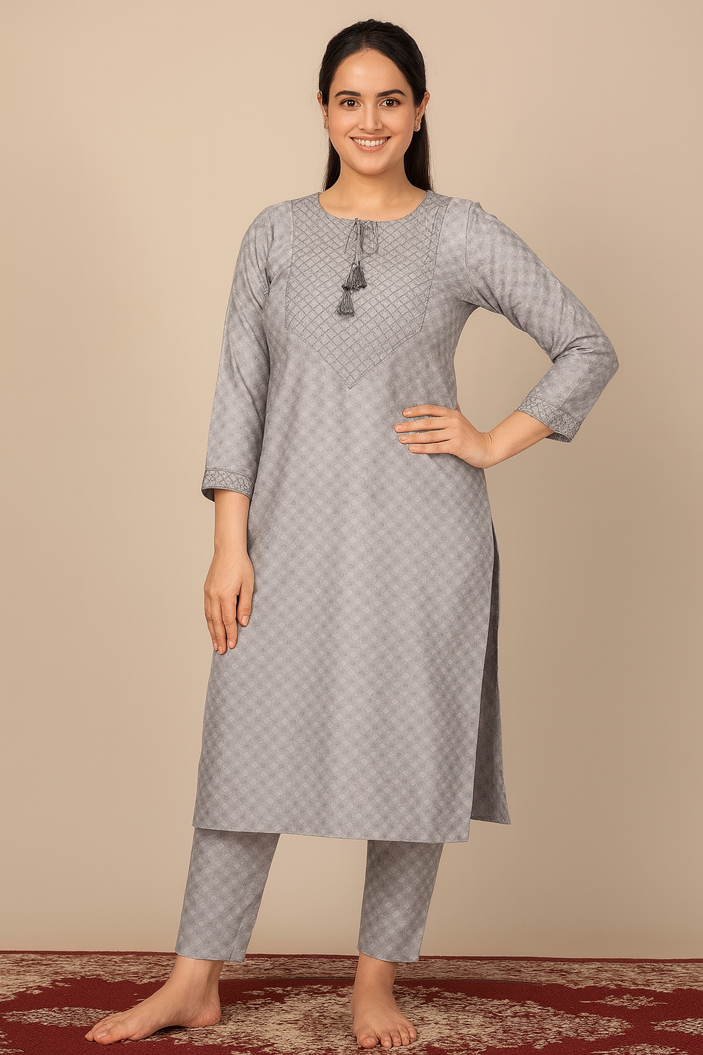 Kurti Pant Set – Elegant Cotton Ensemble with Dupatta