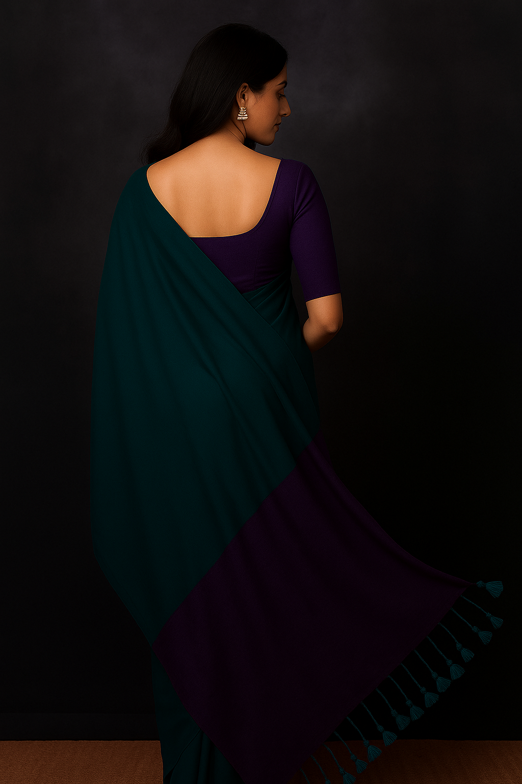 Handwoven Khadi Cotton Saree with Stitched Blouse