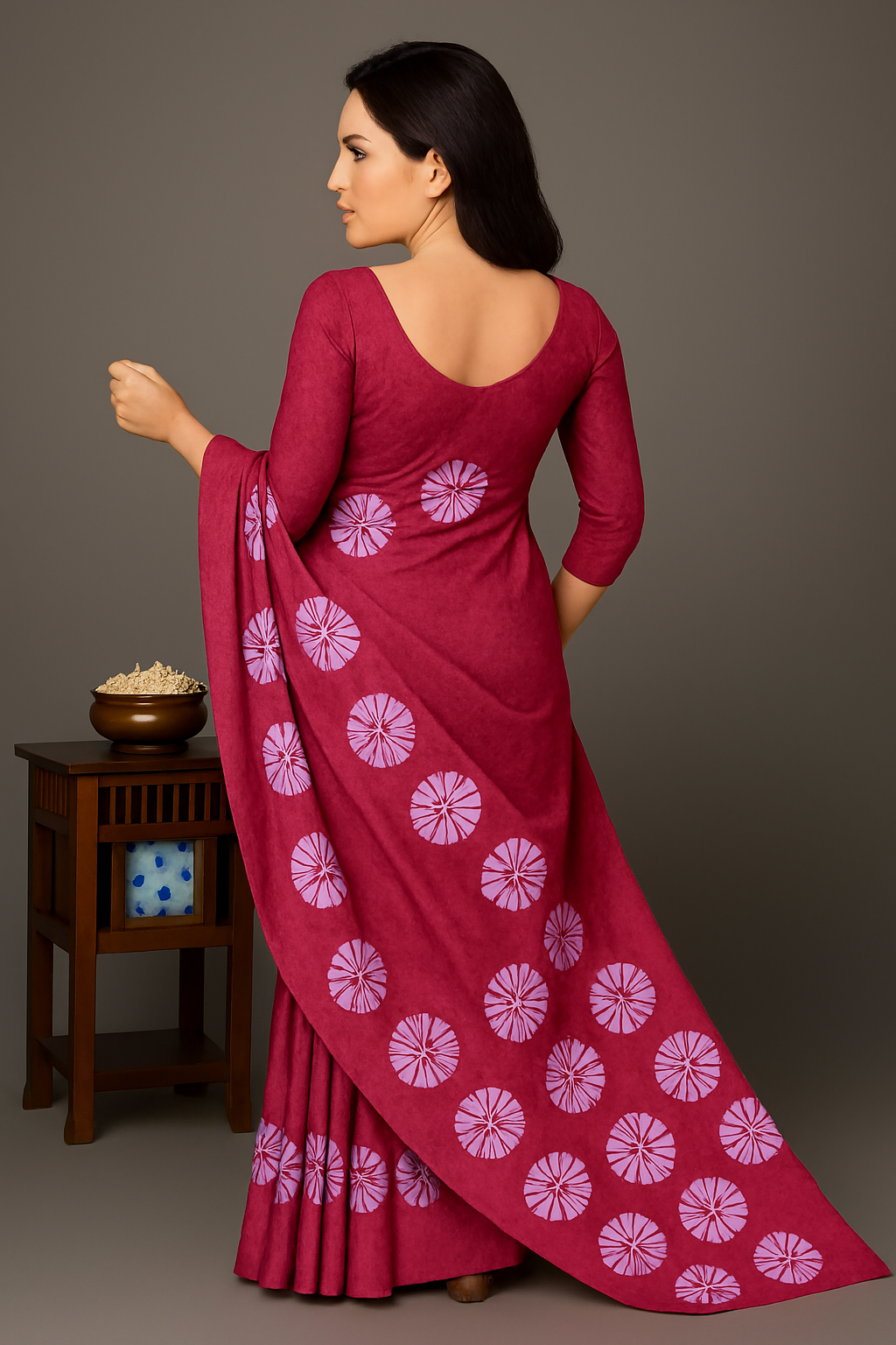 Soft Silk-Feel Chiffon Saree with Matching Blouse Piece
