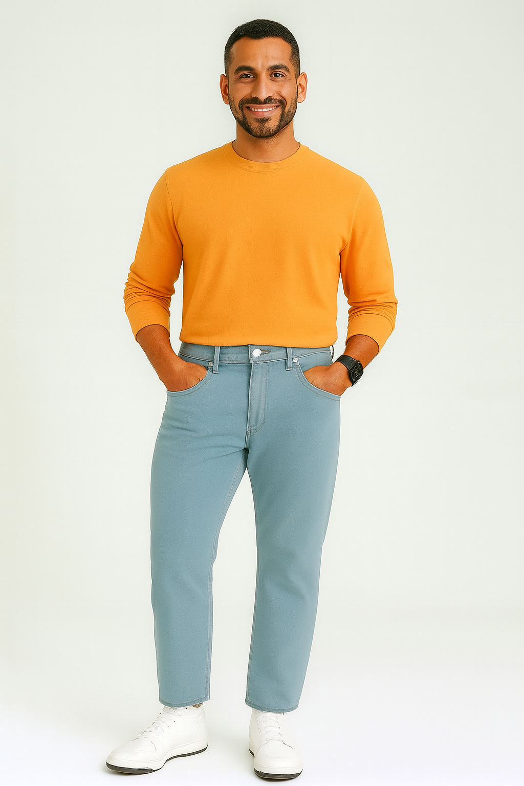 Modern Tapered Jeans – Sky Blue Edition