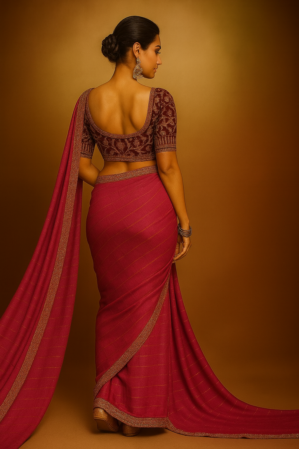 Elegant Pink Pure Georgette Designer Saree with Embroidered Border