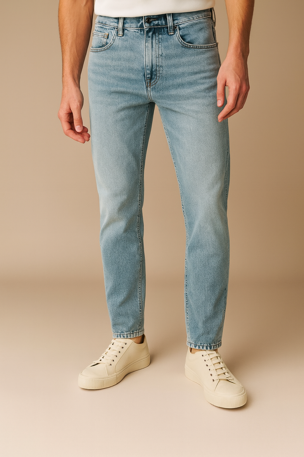 Light Blue Slim Fit Stretch Denim Jeans