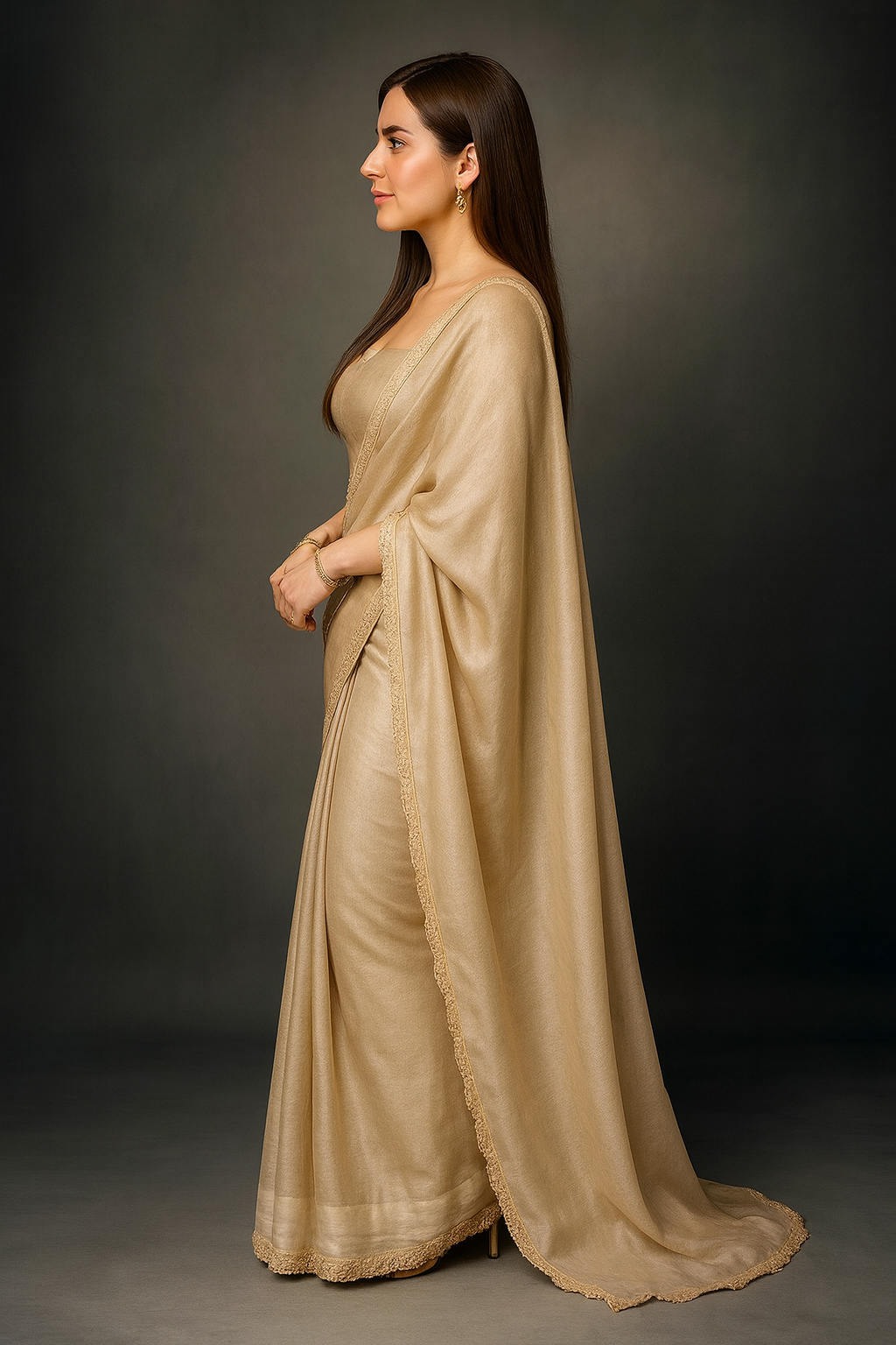Classic Grace: Minimalist Silk Drape Look