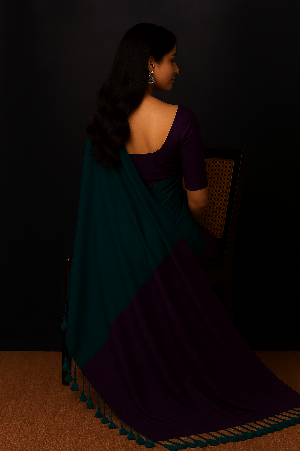 Handwoven Khadi Cotton Saree with Stitched Blouse