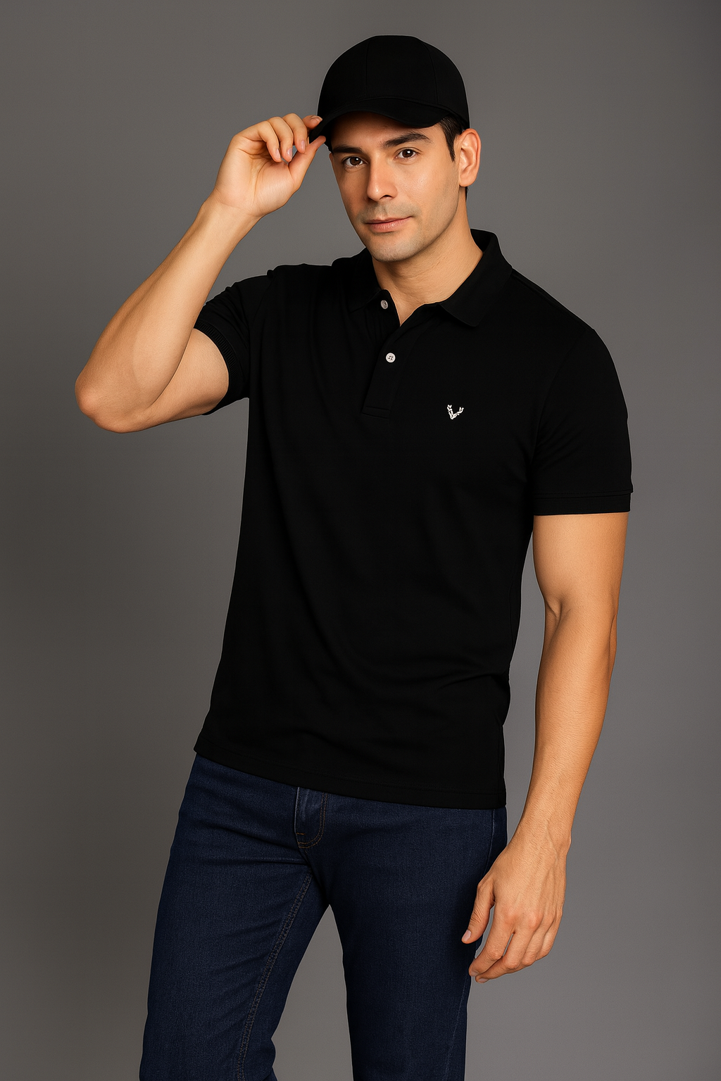 Men’s Classic Black Cotton Polo T-Shirt