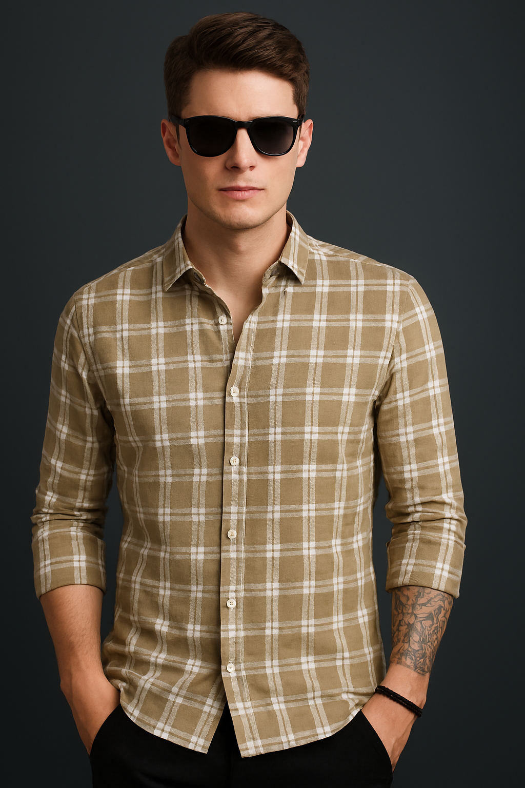 X Touch Premium Checked Shirt for Men
