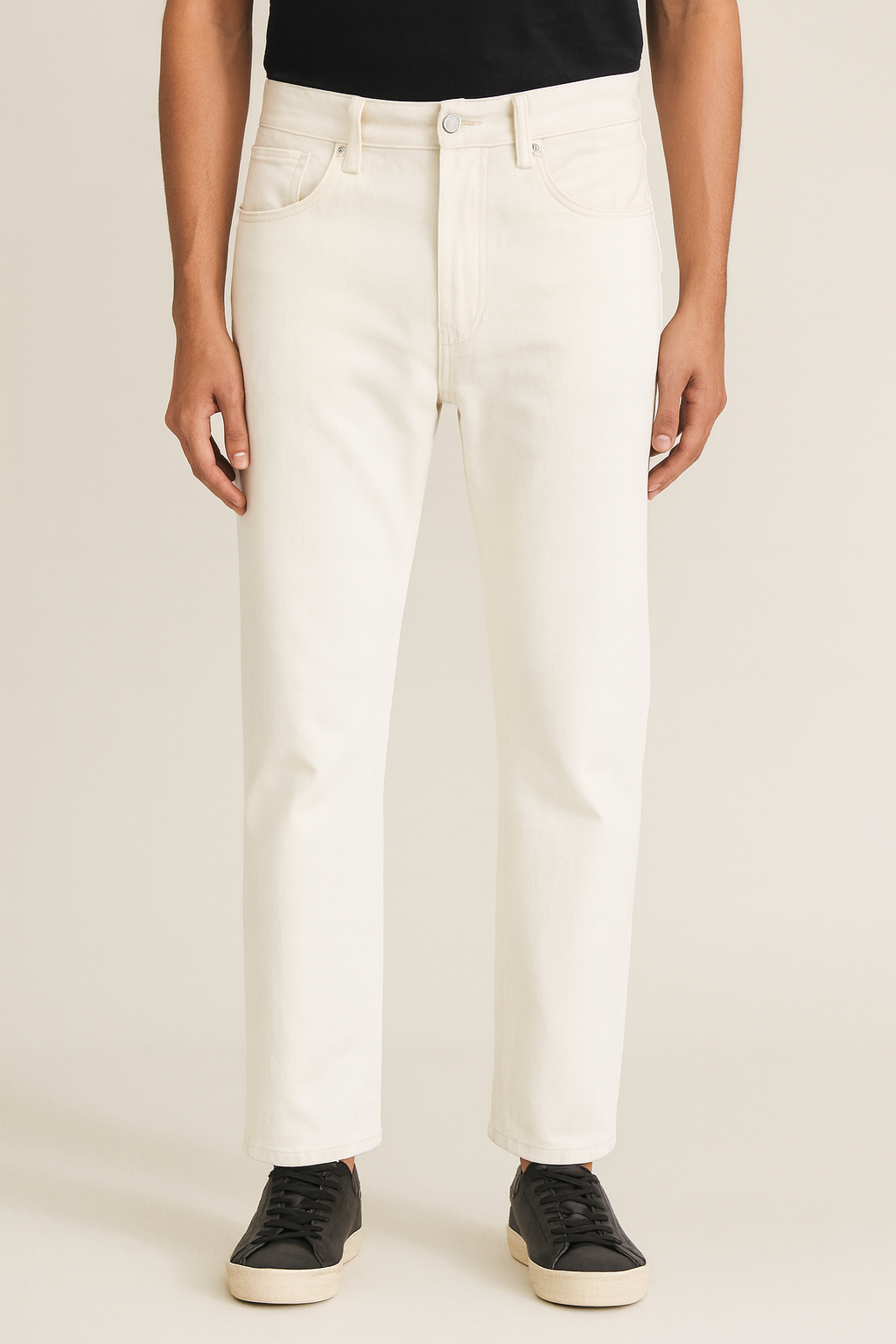 Men’s Classic Straight Fit White Jeans