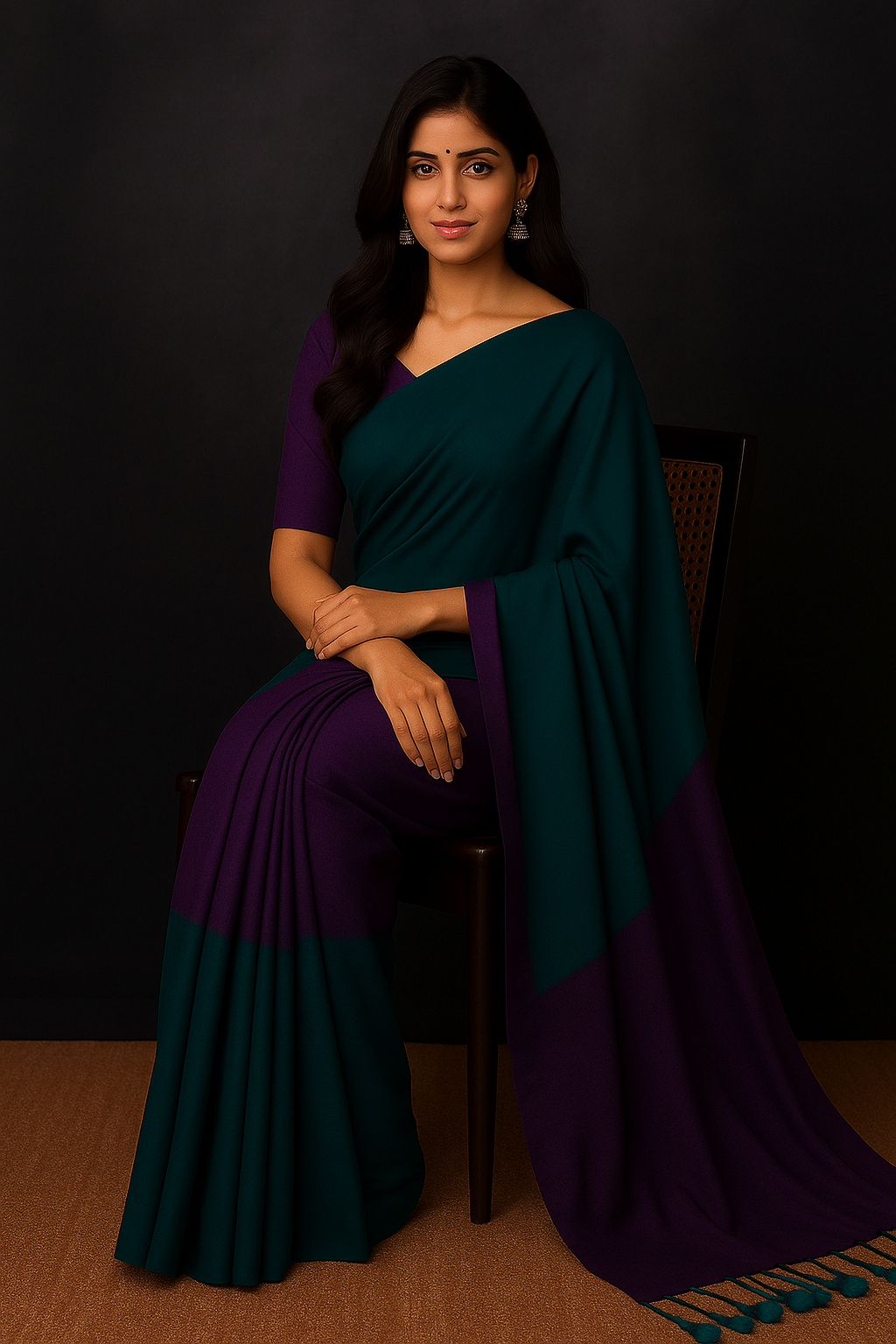 Handwoven Khadi Cotton Saree with Stitched Blouse