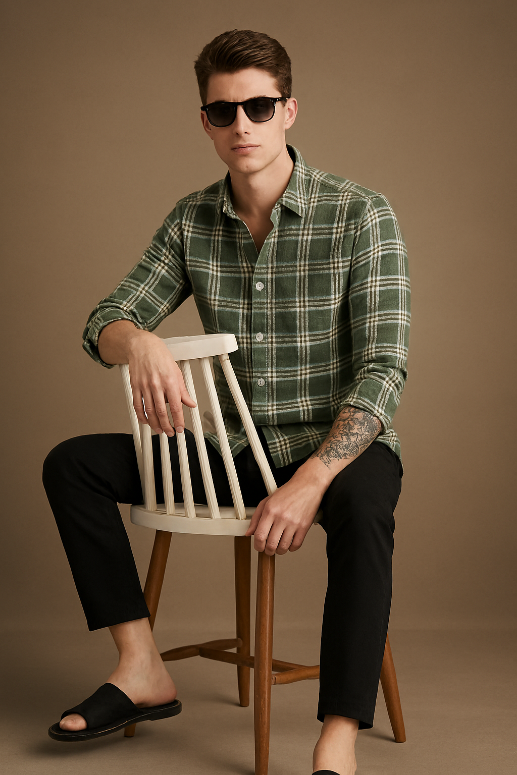 X Touch Premium Checked Shirt for Men