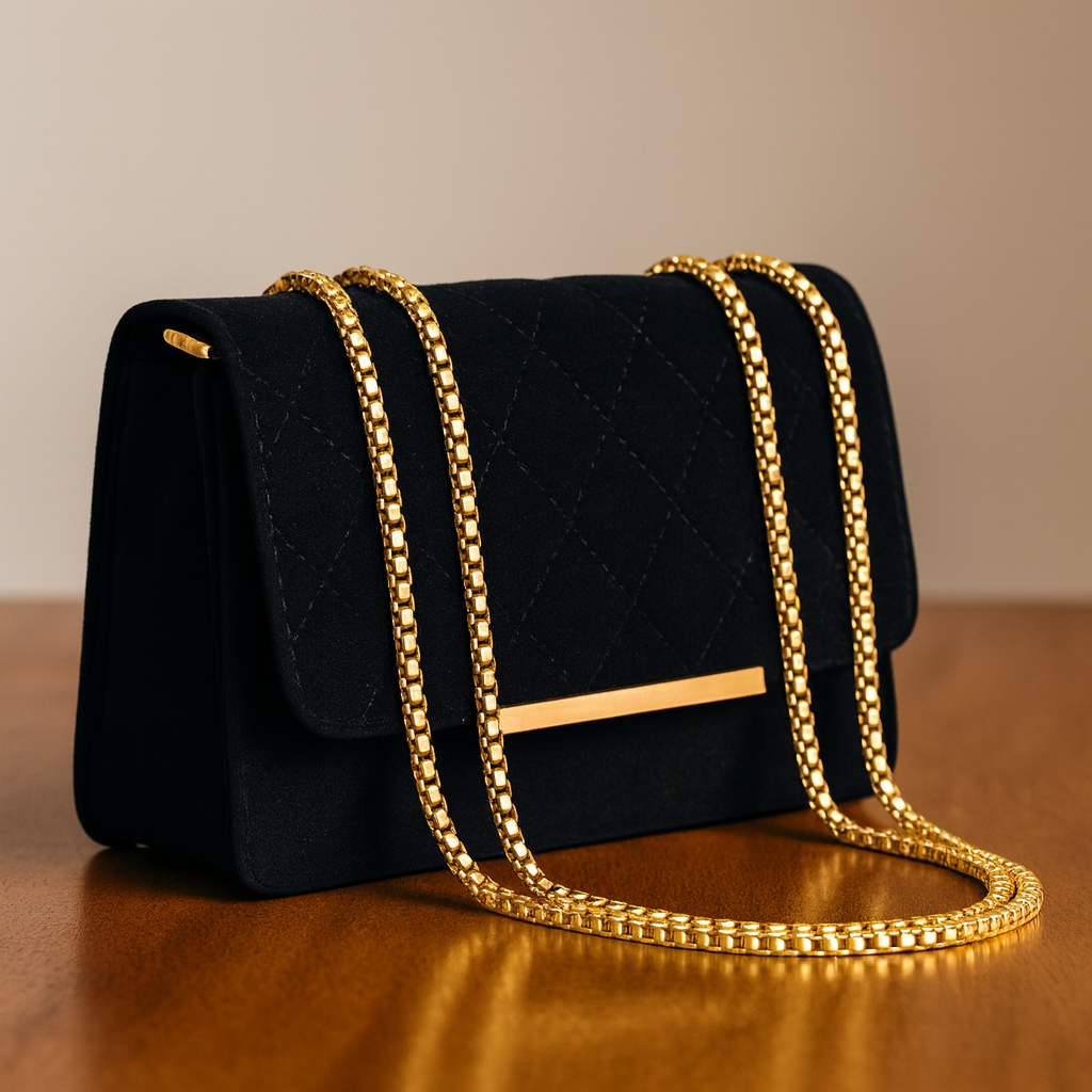 Golden Allure: Quilted Evening Bag