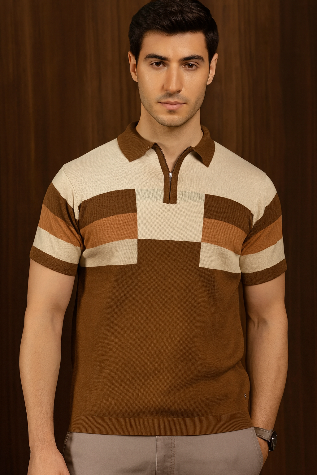 Modern Elegance: Smart Casual Polo Style for Men