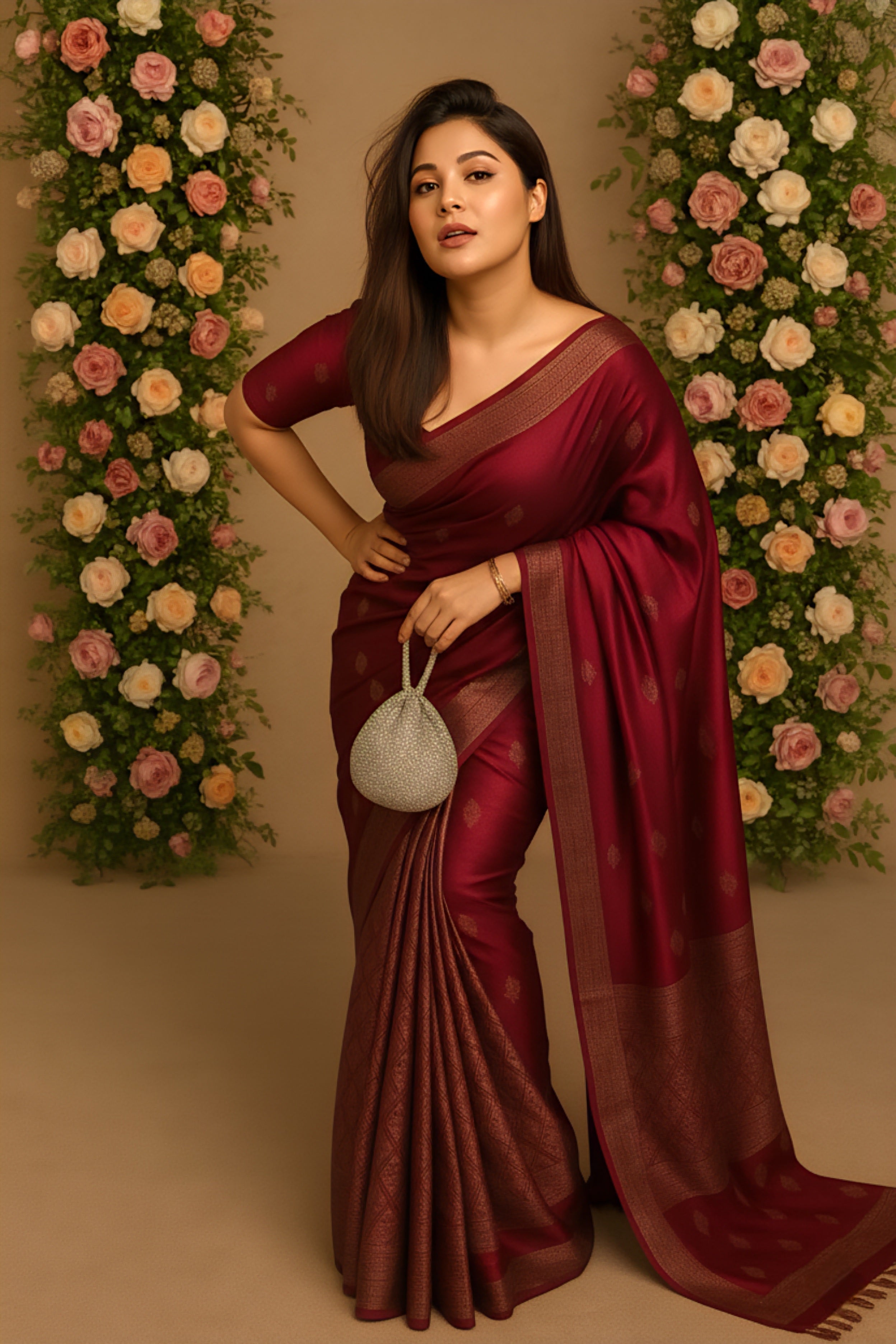 Assam Heritage Mix Paat Banarasi Silk Mekhela Chador with Zari Woven Detailing