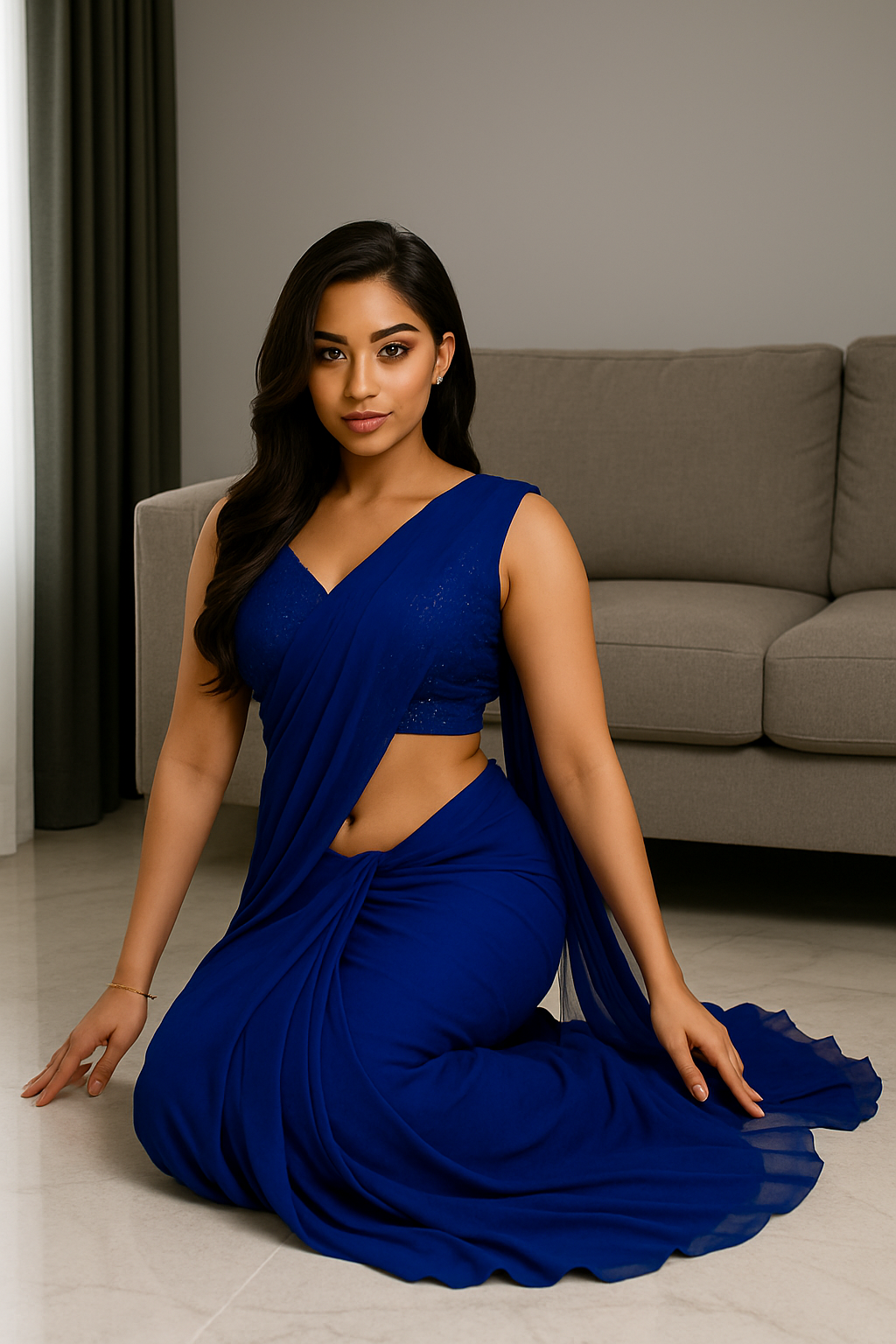 Solid Plain Georgette Saree with Matching Blouse Piece