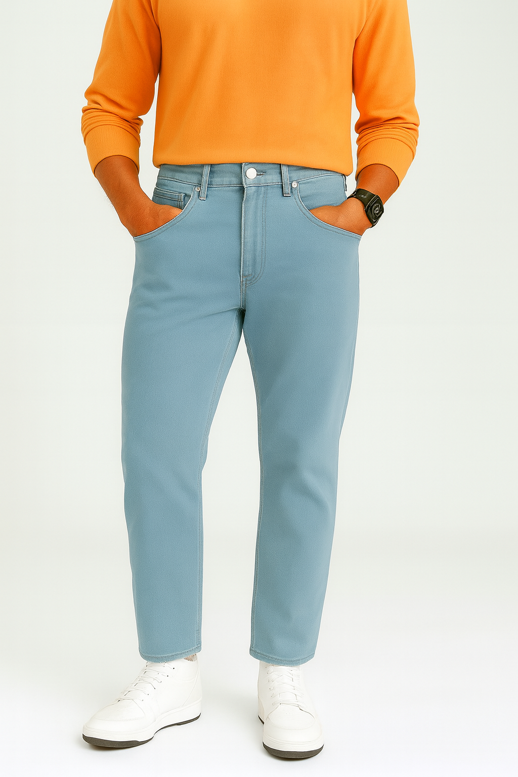Modern Tapered Jeans – Sky Blue Edition