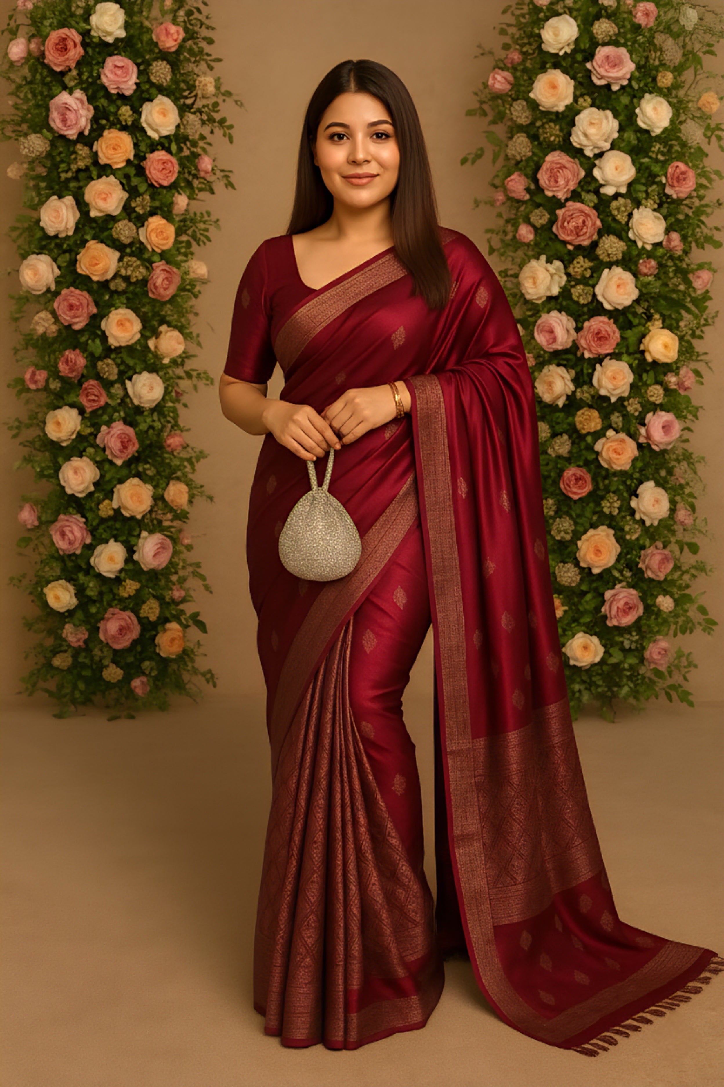 Assam Heritage Mix Paat Banarasi Silk Mekhela Chador with Zari Woven Detailing