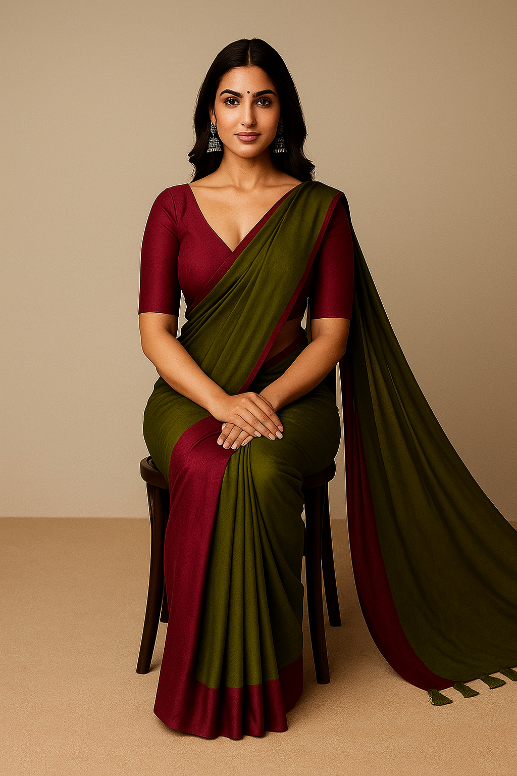 Handcrafted Khadi Cotton Saree with Stitched Blouse