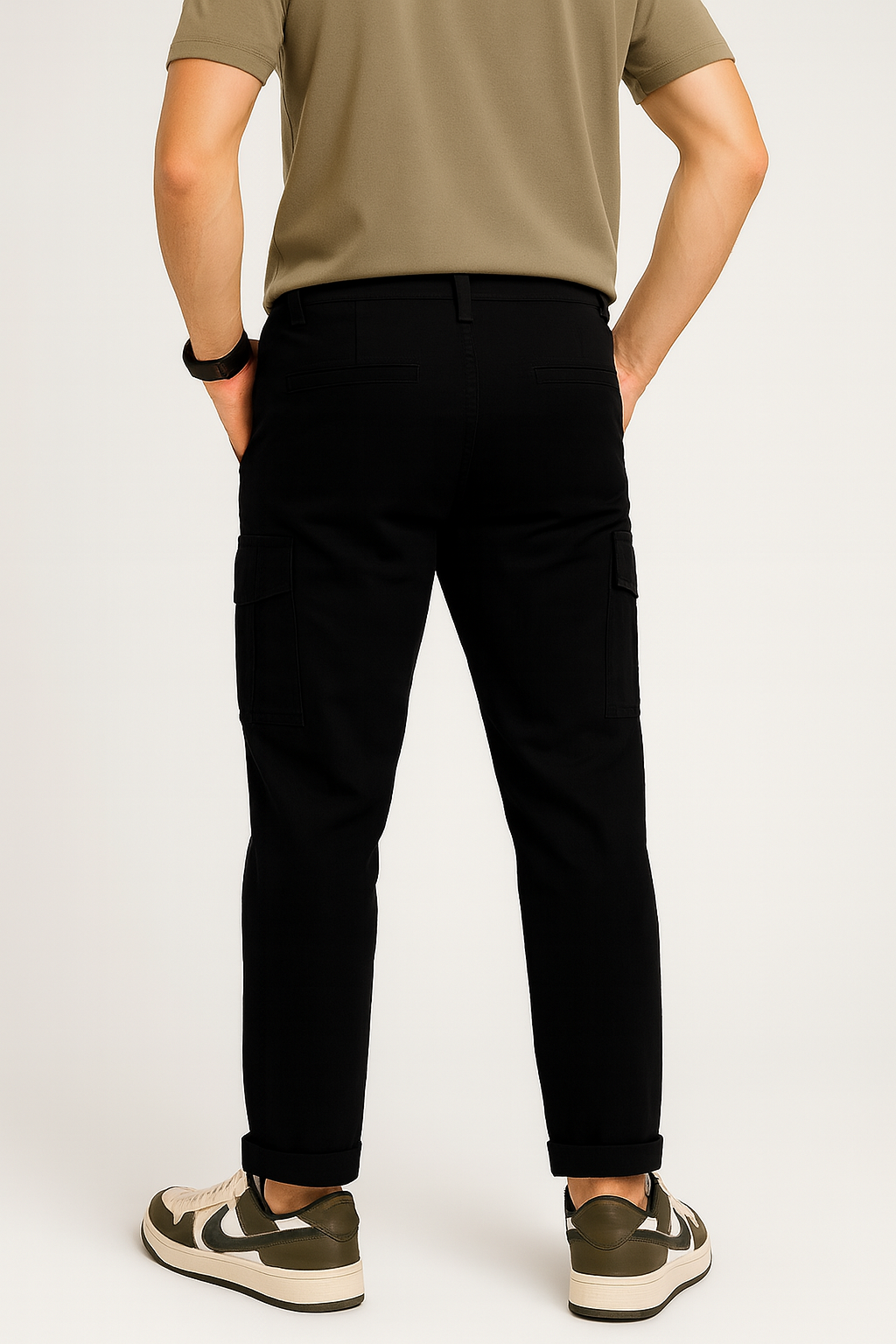 Men’s Black Cotton Cargo Pants