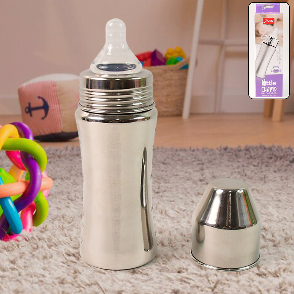 Apex Stainless Steel Little Champ Baby Feeding Bottle  (250 Ml)